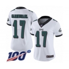 Women's Philadelphia Eagles #17 Harold Carmichael White Vapor Untouchable Limited Player 100th Season Football Jersey