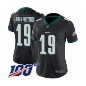 Women's Philadelphia Eagles #19 JJ Arcega-Whiteside Black Alternate Vapor Untouchable Limited Player 100th Season Football Jersey