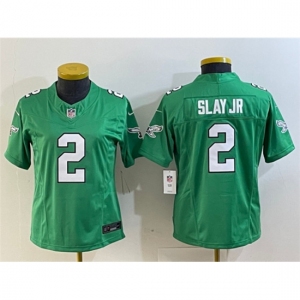 Women's Philadelphia Eagles #2 Darius Slay JR Green 2023 F.U.S.E. Football Stitched Jersey