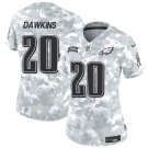 Women's Philadelphia Eagles #20 Brian Dawkins 2024 F.U.S.E Arctic Camo Salute To Service Limited Stitched Jersey