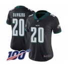 Women's Philadelphia Eagles #20 Brian Dawkins Black Alternate Vapor Untouchable Limited Player 100th Season Football Jersey