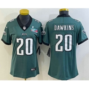 Women's Philadelphia Eagles #20 Brian Dawkins Limited Green Super Bowl LVII Vapor Jersey