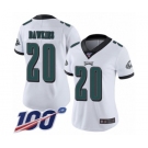 Women's Philadelphia Eagles #20 Brian Dawkins White Vapor Untouchable Limited Player 100th Season Football Jersey