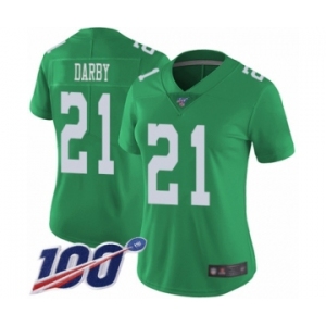 Women's Philadelphia Eagles #21 Ronald Darby Limited Green Rush Vapor Untouchable 100th Season Football Jersey