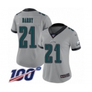 Women's Philadelphia Eagles #21 Ronald Darby Limited Silver Inverted Legend 100th Season Football Jersey