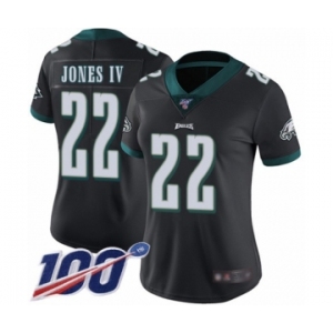 Women's Philadelphia Eagles #22 Sidney Jones Black Alternate Vapor Untouchable Limited Player 100th Season Football Jersey
