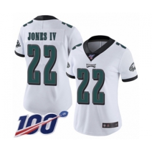 Women's Philadelphia Eagles #22 Sidney Jones White Vapor Untouchable Limited Player 100th Season Football Jersey