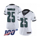 Women's Philadelphia Eagles #25 Tommy McDonald White Vapor Untouchable Limited Player 100th Season Football Jersey