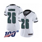 Women's Philadelphia Eagles #26 Miles Sanders White Vapor Untouchable Limited Player 100th Season Football Jersey