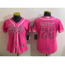 Women's Philadelphia Eagles #26 Saquon Barkley Pink Cool Base Stitched Baseball Jersey