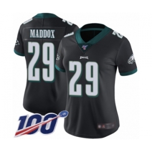 Women's Philadelphia Eagles #29 Avonte Maddox Black Alternate Vapor Untouchable Limited Player 100th Season Football Jersey