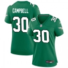Womens Philadelphia Eagles #30 Jihaad Campbell Nike Kelly Green Retro Limited Jersey.webp