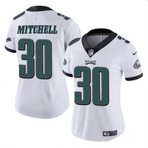Women's Philadelphia Eagles #30 Quinyon Mitchell White 2024 Draft Vapor Untouchable Limited Football Stitched Jersey