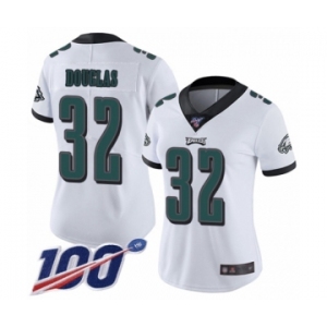 Women's Philadelphia Eagles #32 Rasul Douglas White Vapor Untouchable Limited Player 100th Season Football Jersey