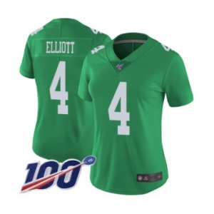 Women's Philadelphia Eagles #4 Jake Elliott Limited Green Rush Vapor Untouchable 100th Season Football Jersey