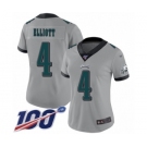 Women's Philadelphia Eagles #4 Jake Elliott Limited Silver Inverted Legend 100th Season Football Jersey