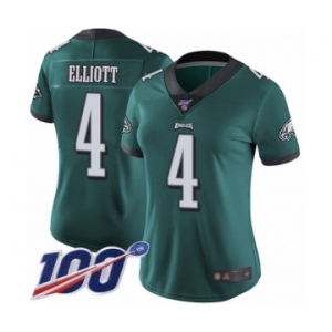 Women's Philadelphia Eagles #4 Jake Elliott Midnight Green Team Color Vapor Untouchable Limited Player 100th Season Football Jersey