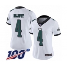 Women's Philadelphia Eagles #4 Jake Elliott White Vapor Untouchable Limited Player 100th Season Football Jersey