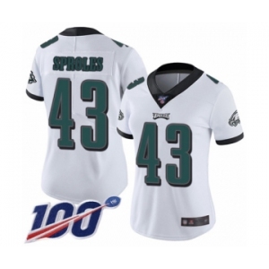 Women's Philadelphia Eagles #43 Darren Sproles White Vapor Untouchable Limited Player 100th Season Football Jersey