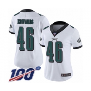 Women's Philadelphia Eagles #46 Herman Edwards White Vapor Untouchable Limited Player 100th Season Football Jersey