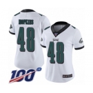 Women's Philadelphia Eagles #48 Wes Hopkins White Vapor Untouchable Limited Player 100th Season Football Jersey