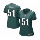 Women's Philadelphia Eagles #51 Zach Brown Game Midnight Green Team Color Football Jersey