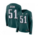 Women's Philadelphia Eagles #51 Zach Brown Limited Green Therma Long Sleeve Football Jersey