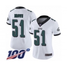 Women's Philadelphia Eagles #51 Zach Brown White Vapor Untouchable Limited Player 100th Season Football Jersey