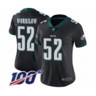 Women's Philadelphia Eagles #52 Paul Worrilow Black Alternate Vapor Untouchable Limited Player 100th Season Football Jersey