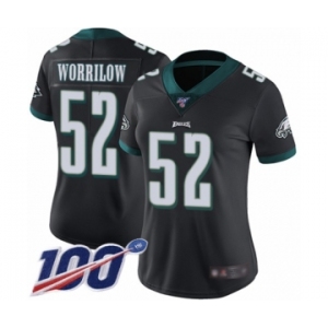 Women's Philadelphia Eagles #52 Paul Worrilow Black Alternate Vapor Untouchable Limited Player 100th Season Football Jersey