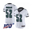 Women's Philadelphia Eagles #52 Paul Worrilow White Vapor Untouchable Limited Player 100th Season Football Jersey