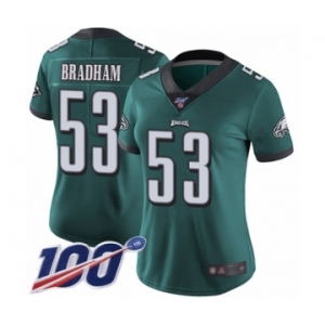 Women's Philadelphia Eagles #53 Nigel Bradham Midnight Green Team Color Vapor Untouchable Limited Player 100th Season Football Jersey