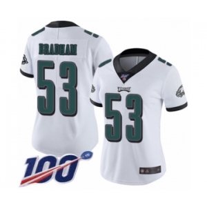 Women's Philadelphia Eagles #53 Nigel Bradham White Vapor Untouchable Limited Player 100th Season Football Jersey