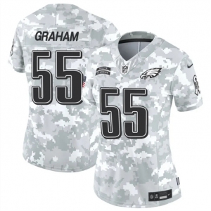 Women's Philadelphia Eagles #55 Brandon Graham 2024 F.U.S.E Arctic Camo Salute To Service Limited Stitched Jersey