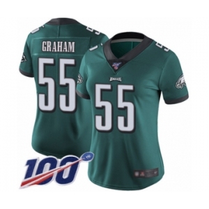 Women's Philadelphia Eagles #55 Brandon Graham Midnight Green Team Color Vapor Untouchable Limited Player 100th Season Football Jersey