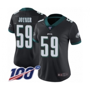 Women's Philadelphia Eagles #59 Seth Joyner Black Alternate Vapor Untouchable Limited Player 100th Season Football Jersey