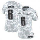 Women's Philadelphia Eagles #6 DeVonta Smith 2024 F.U.S.E Arctic Camo Salute To Service Limited Stitched Jersey