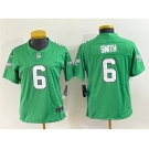 Women's Philadelphia Eagles #6 DeVonta Smith Green 2023 F.U.S.E. Stitched Football Jersey(Run Small)