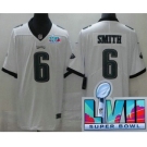 Women's Philadelphia Eagles #6 DeVonta Smith Limited White Super Bowl LVII Vapor Jersey