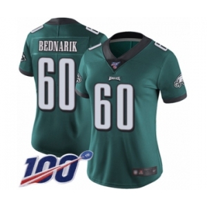 Women's Philadelphia Eagles #60 Chuck Bednarik Midnight Green Team Color Vapor Untouchable Limited Player 100th Season Football Jersey