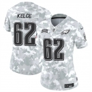 Women's Philadelphia Eagles #62 Jason Kelce 2024 F.U.S.E Arctic Camo Salute To Service Limited Stitched Jersey