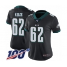 Women's Philadelphia Eagles #62 Jason Kelce Black Alternate Vapor Untouchable Limited Player 100th Season Football Jersey