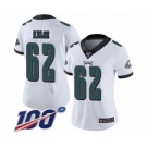 Women's Philadelphia Eagles #62 Jason Kelce White Vapor Untouchable Limited Player 100th Season Football Jersey