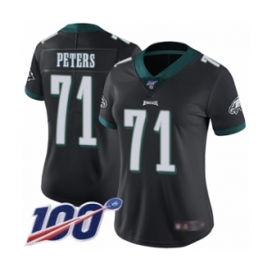 Women's Philadelphia Eagles #71 Jason Peters Black Alternate Vapor Untouchable Limited Player 100th Season Football Jersey
