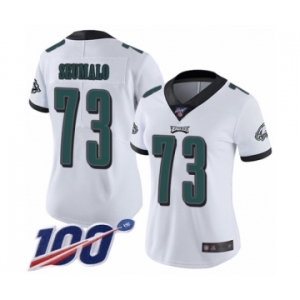 Women's Philadelphia Eagles #73 Isaac Seumalo White Vapor Untouchable Limited Player 100th Season Football Jersey