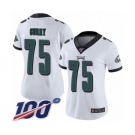 Women's Philadelphia Eagles #75 Vinny Curry White Vapor Untouchable Limited Player 100th Season Football Jersey