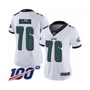 Women's Philadelphia Eagles #76 Shareef Miller White Vapor Untouchable Limited Player 100th Season Football Jersey