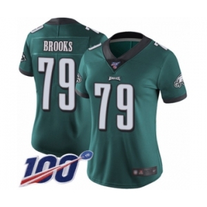 Women's Philadelphia Eagles #79 Brandon Brooks Midnight Green Team Color Vapor Untouchable Limited Player 100th Season Football Jersey