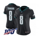 Women's Philadelphia Eagles #8 Clayton Thorson Black Alternate Vapor Untouchable Limited Player 100th Season Football Jersey