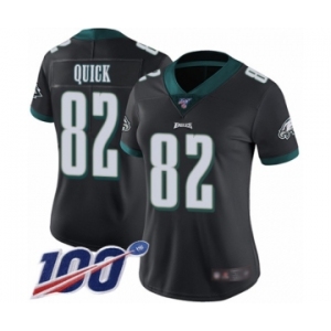 Women's Philadelphia Eagles #82 Mike Quick Black Alternate Vapor Untouchable Limited Player 100th Season Football Jersey